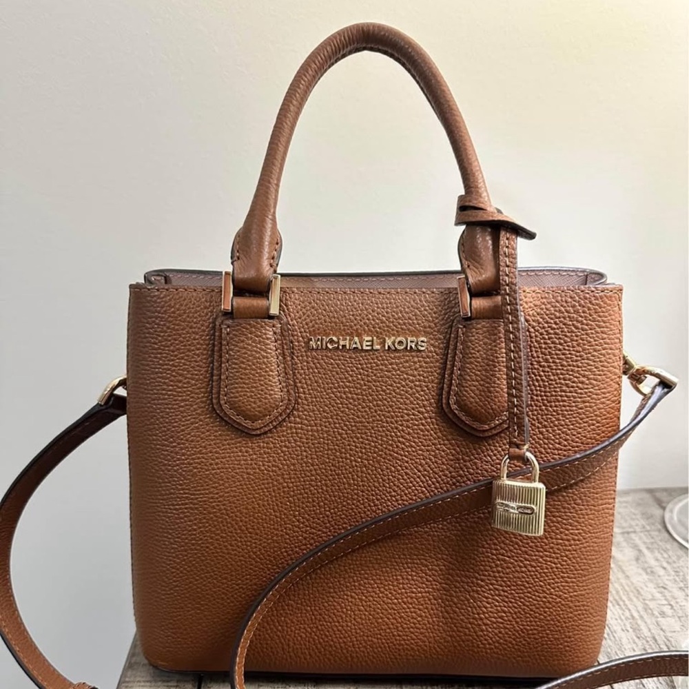 Michael Kors Brown Satchel with Gold Hardware